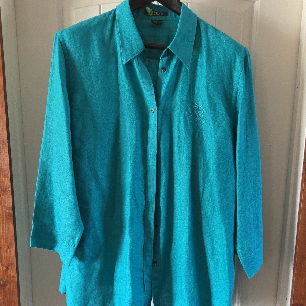 Ralph Lauren Turquoise Linen Shirt